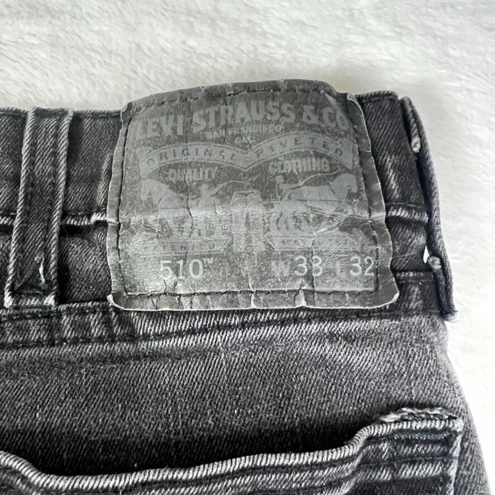 Levis 510 Jeans 33x32‎ (Act 31x30) Black Slim Fit Skinny Tapered Grunge Hip Hop